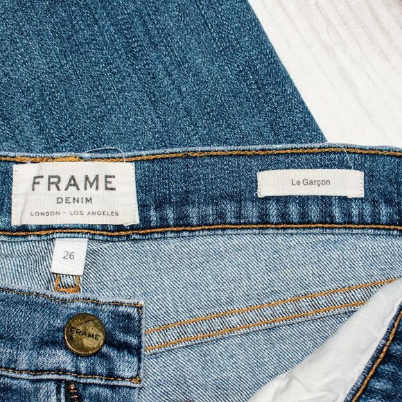 FRAME Denim Le Garcon Jeans ankle Zip Melbourne Blue Size 26 - Picture 5 of 12
